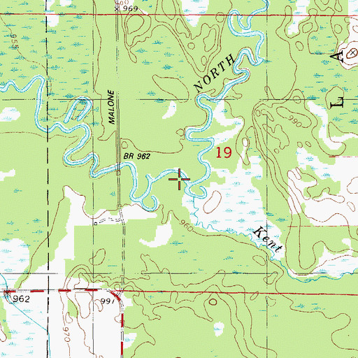 Topographic Map of Kent Creek, WI