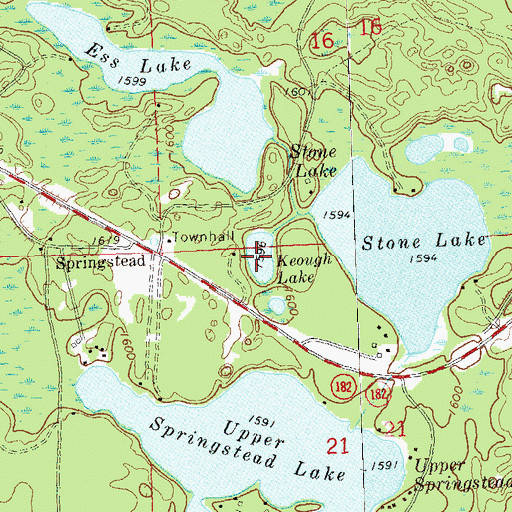 Topographic Map of Keough Lake, WI