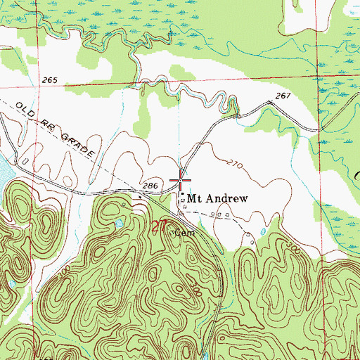 Topographic Map of Mount Andrew, AL
