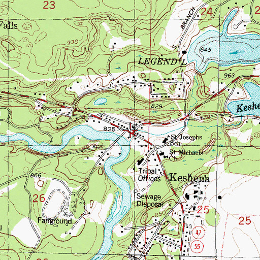 Topographic Map of Keshena, WI