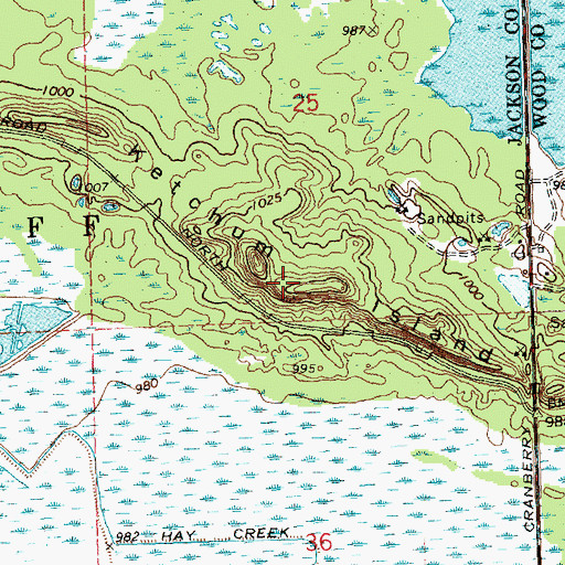 Topographic Map of Ketchum Island, WI