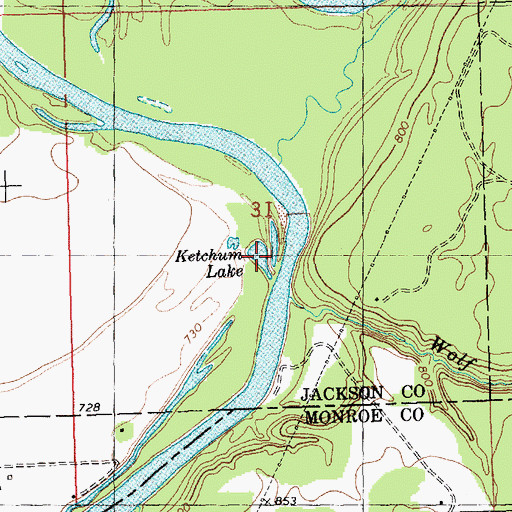 Topographic Map of Ketchum Lake, WI