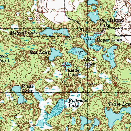 Topographic Map of Kettle Lake, WI