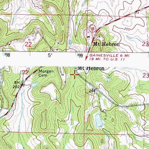 Topographic Map of Mount Hebron, AL