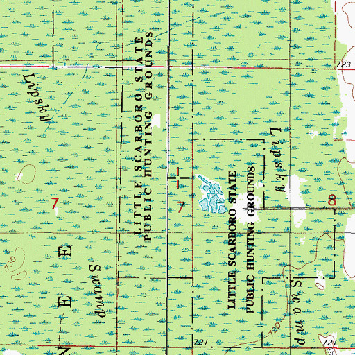 Topographic Map of Kewaunee State Public Hunting Grounds, WI