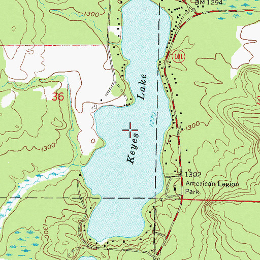 Topographic Map of Keyes Lake, WI