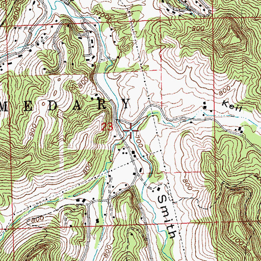 Topographic Map of Kiel Coulee, WI