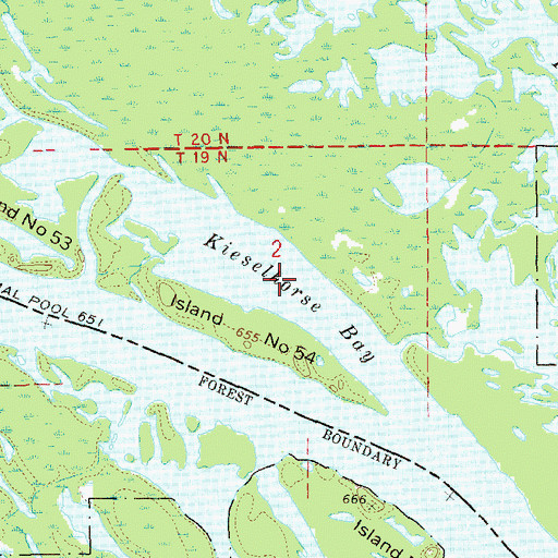 Topographic Map of Kieselhorse Bay, WI