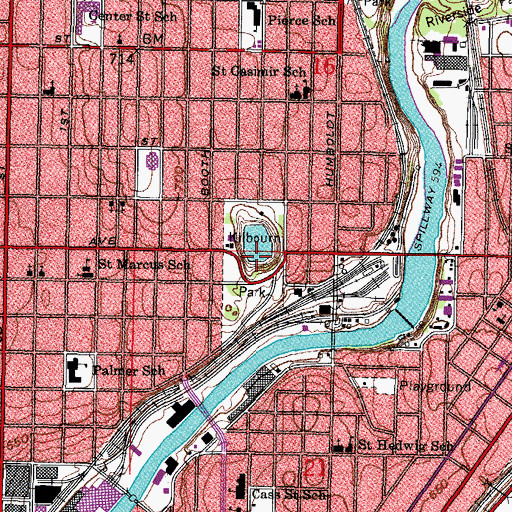 Topographic Map of Kilbourn Park, WI