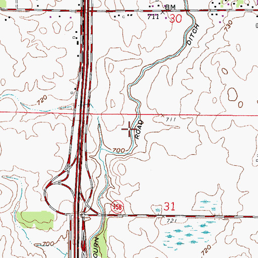 Topographic Map of Kilbourn Road Ditch, WI