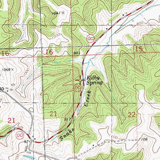 Topographic Map of Kilby Spring, WI