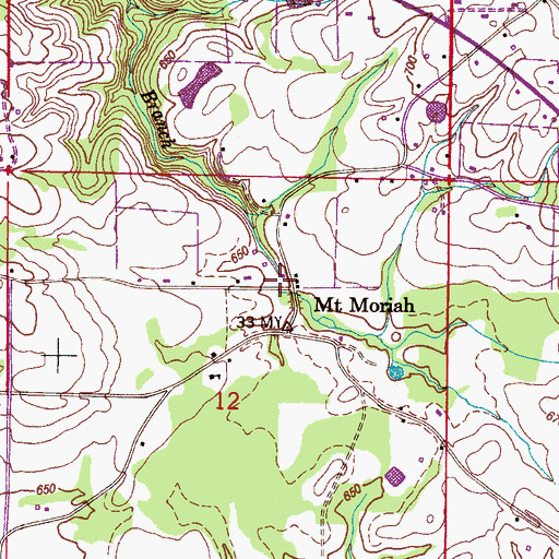 Topographic Map of Mount Moriah, AL