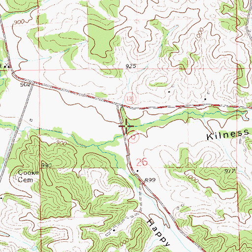 Topographic Map of Kilness Valley, WI