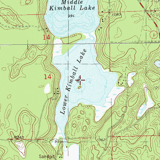 Topographic Map of Lower Kimball Lake, WI