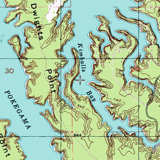 Topographic Map of Kimballs Bay, WI