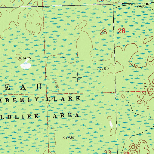 Topographic Map of Kimberly-Clark Wildlife Area, WI
