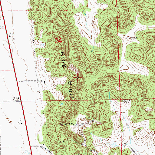 Topographic Map of King Bluff, WI