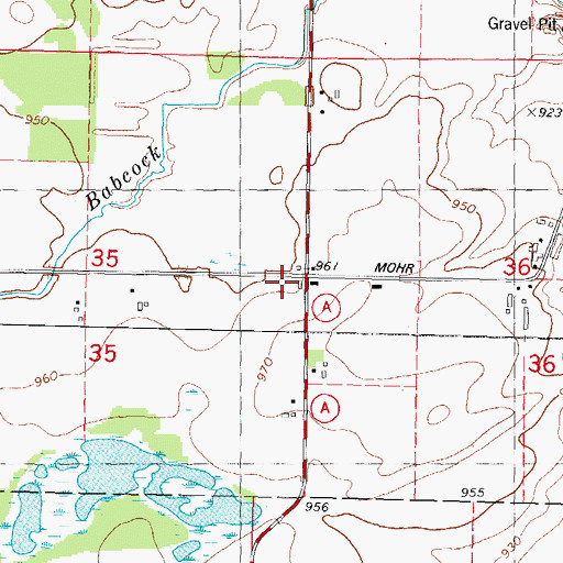 Topographic Map of King Corner School (historical), WI