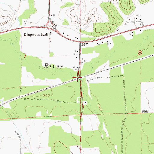 Topographic Map of King Creek, WI
