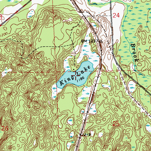 Topographic Map of King Lake, WI