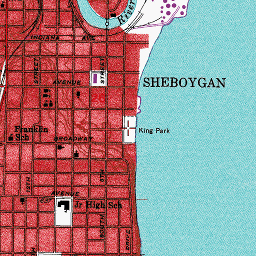 Topographic Map of King Park, WI