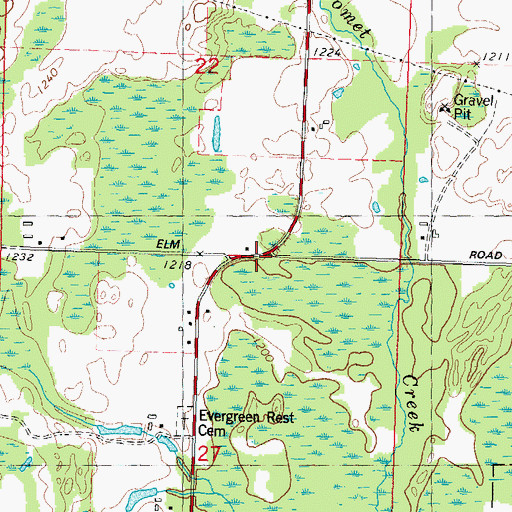 Topographic Map of Kingdom Hall Church, WI