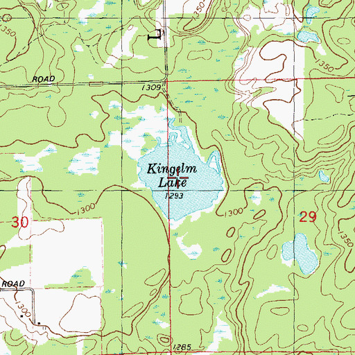 Topographic Map of Kingelm Lake, WI
