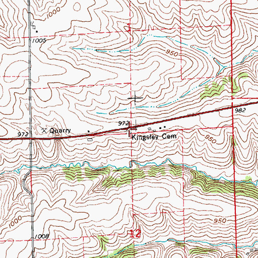 Topographic Map of Kingsley Cemetery, WI