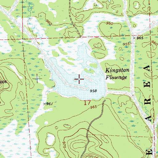 Topographic Map of Kingston Flowage, WI
