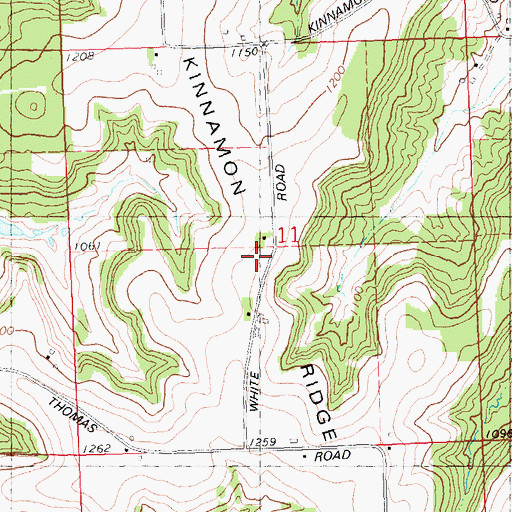 Topographic Map of Kinnamon Ridge, WI