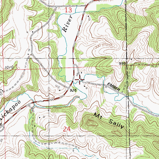 Topographic Map of Kinney Valley, WI