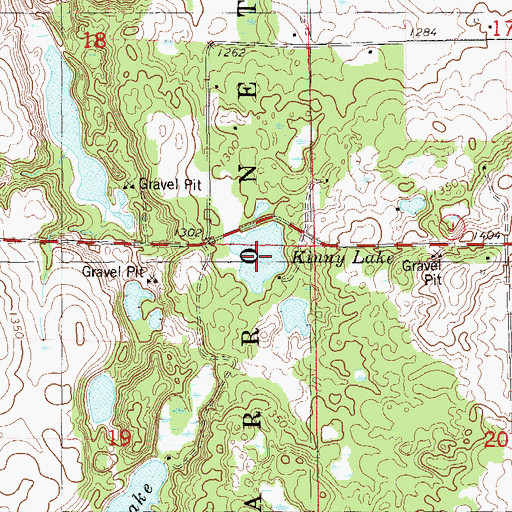Topographic Map of Kinny Lake, WI