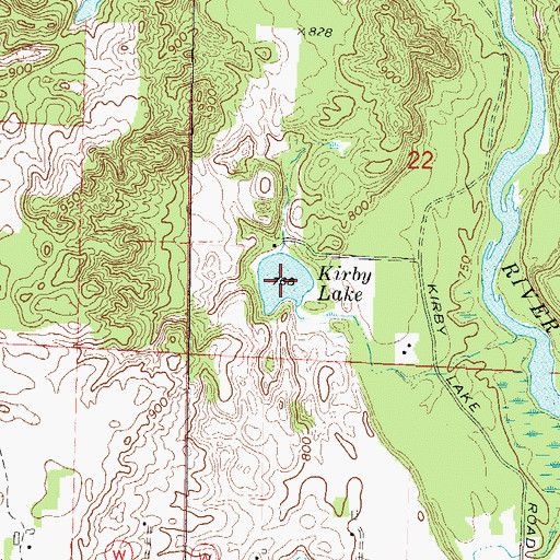 Topographic Map of Kirby Lake, WI