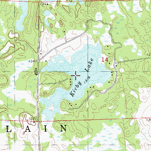 Topographic Map of Kirby Lake, WI