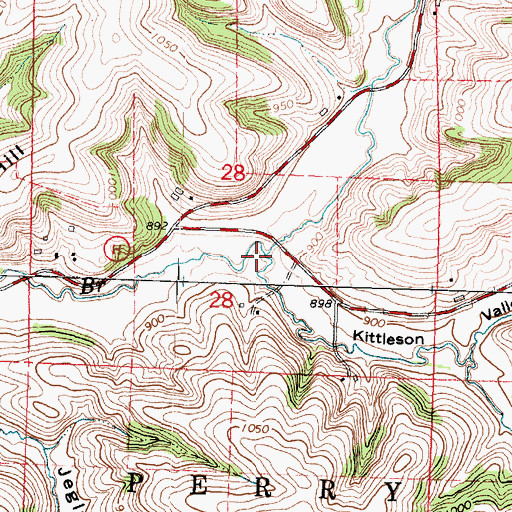 Topographic Map of Kittleson Valley, WI