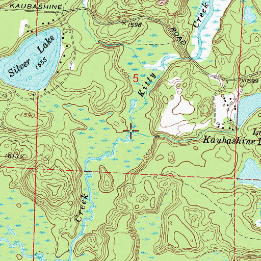 Topographic Map of Kitty Creek, WI