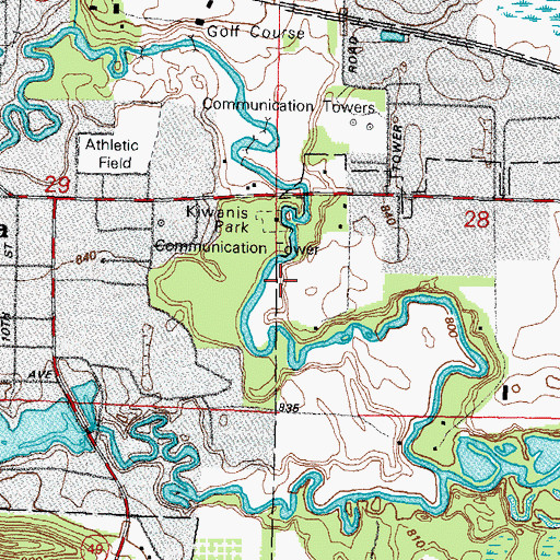 Topographic Map of Kiwanis Park, WI