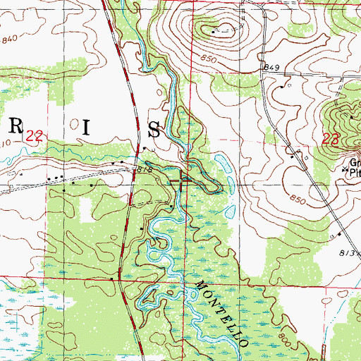 Topographic Map of Klawitter Creek, WI