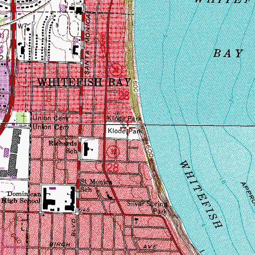 Topographic Map of Klode Park, WI
