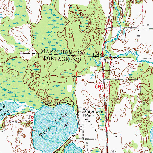 Topographic Map of Klondike Creek, WI