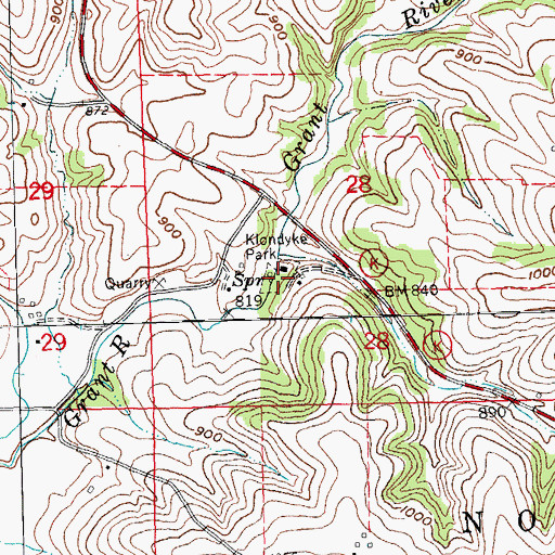 Topographic Map of Klondyke Park, WI