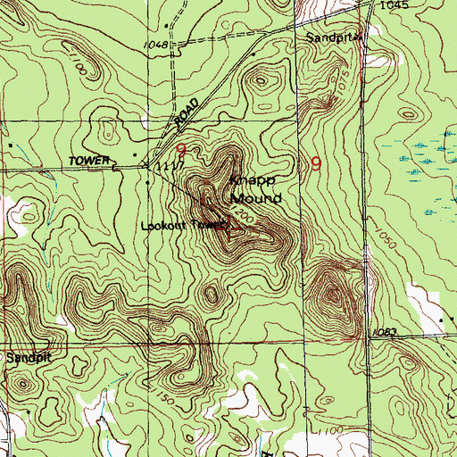 Topographic Map of Knapp Mound, WI