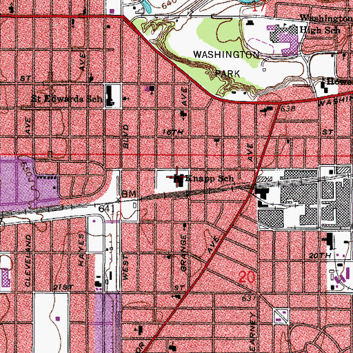 Topographic Map of Knapp Elementary School, WI