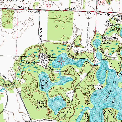 Topographic Map of Knight Lake, WI