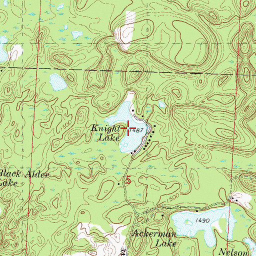 Topographic Map of Knight Lake, WI