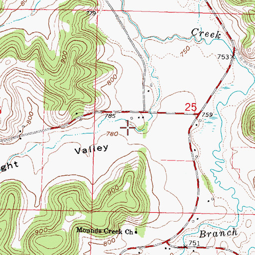 Topographic Map of Knight Valley, WI