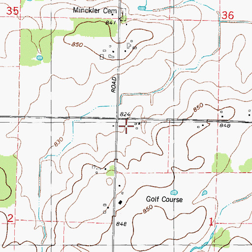 Topographic Map of Knott School, WI