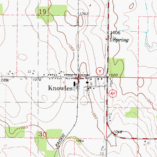 Topographic Map of Knowles, WI