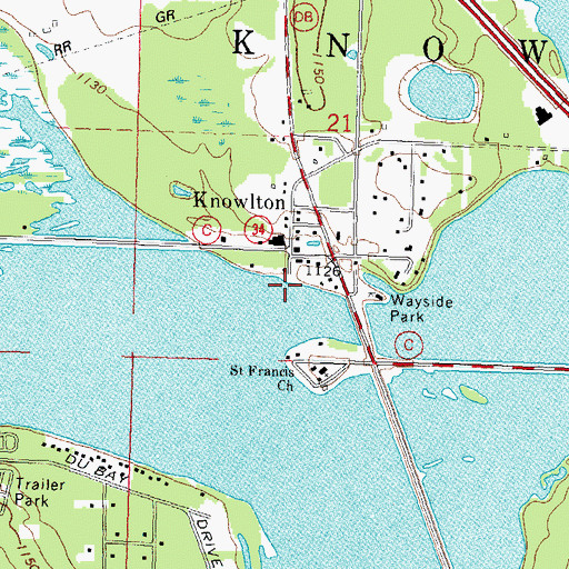 Topographic Map of Knowlton, WI