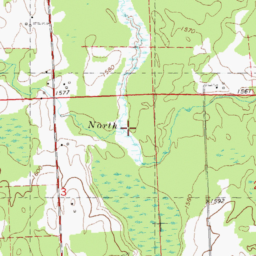 Topographic Map of Knox Creek, WI